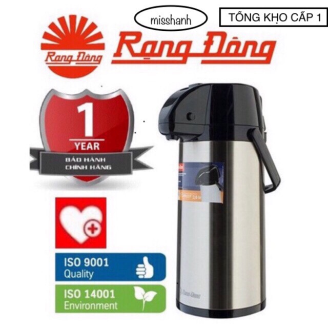 PHÍCH ĐỰNG NƯỚC NÓNG RẠNG ĐÔNG INOX GIỮ NHIỆT 2,5 lít VÀ  2.0 lít RẠNG ĐÔNG