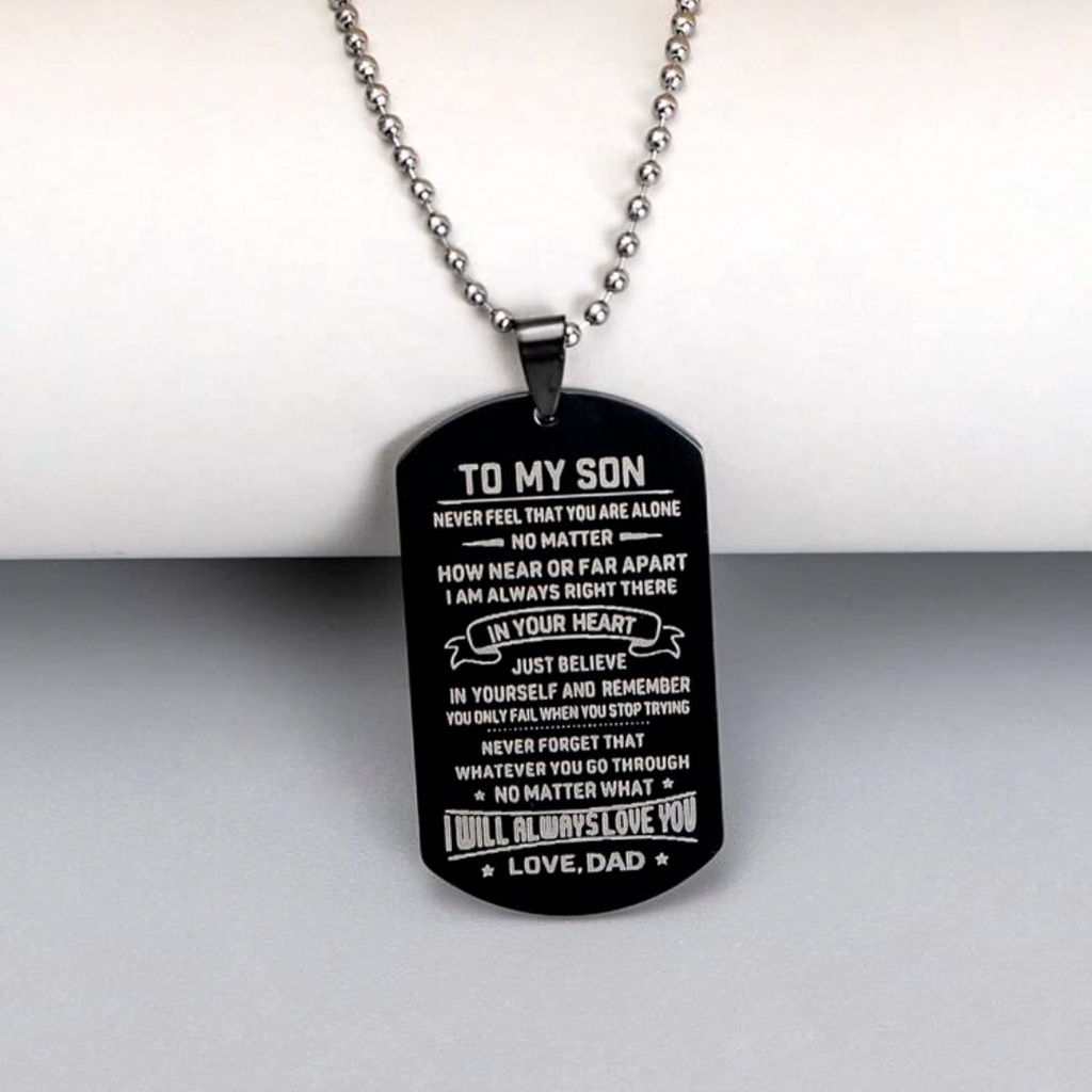Dây chuyền Thẻ bài DOGTAG inox đen khắc tên theo yêu cầu | QUÀ TẶNG VỎ ĐẠN