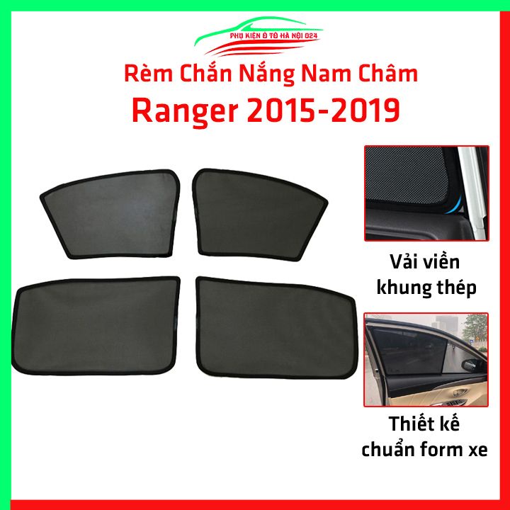 Bộ rèm chắn nắng Ford Ranger 2015-2019 cố định nam châm thuận tiện