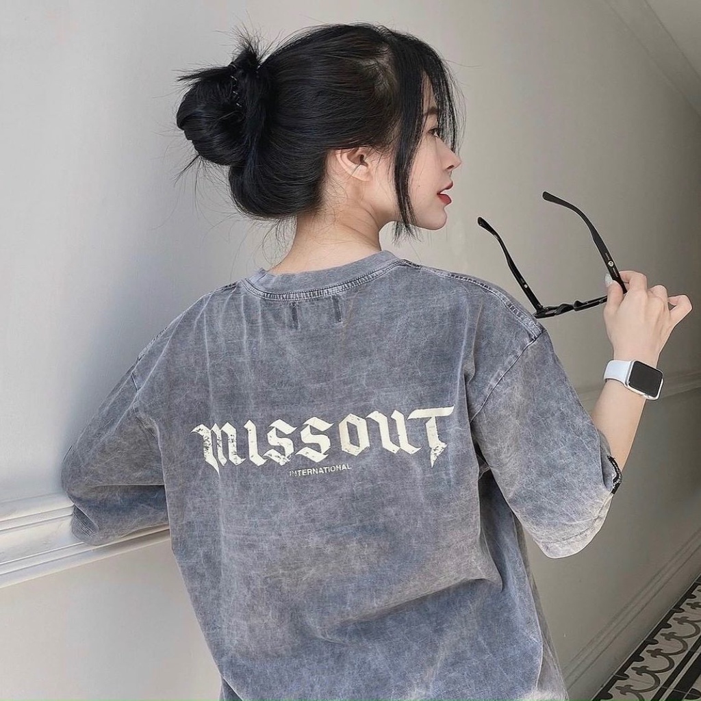 Áo Thun Tay Lỡ Unisex WASH Xám MISSOUT /Nam nữ unisex/FREESHIP 99K ❤️ Jaystoree