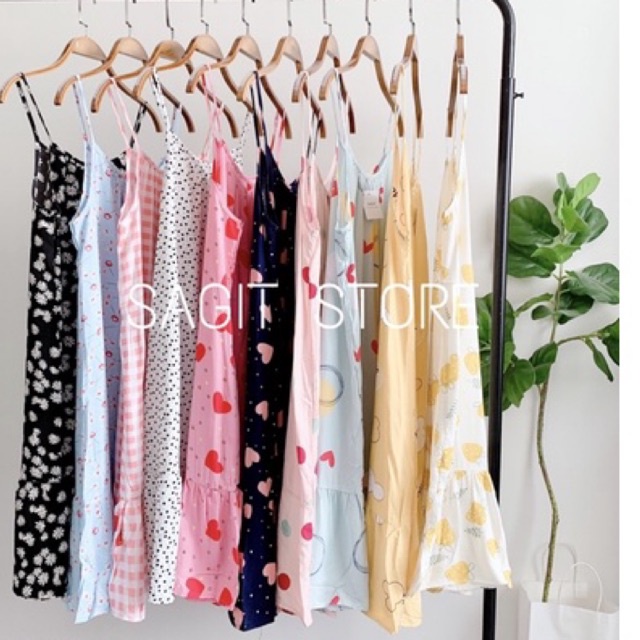 VÁY NGỦ HAI DÂY LANH LỤA RẺ ĐẸP CHẤT MÁT MẺ có bigsize bầu bí 48-75kg