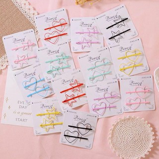 SET 2C KẸP TÓC XƯỚC HÌNH NGÔI SAO TRÁI TIM CHO NỮ