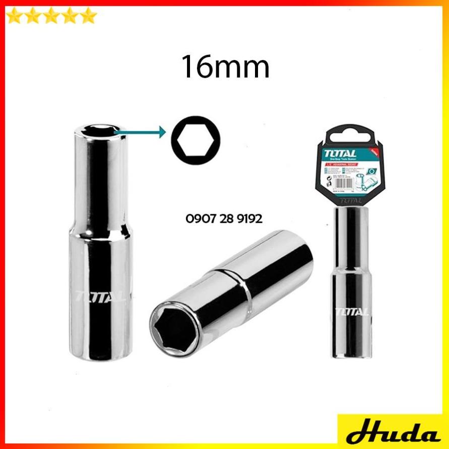 Đầu tiếp tuýp lục giác 1/2 inch đủ kích cỡ Total đầu khẩu thép Cr-V siêu cứng chống rỉ sét mở bulong ốc