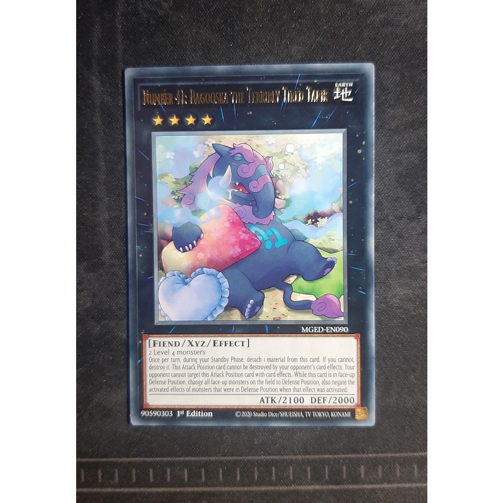 Thẻ Yugioh MGED-EN090 - Number 41: Bagooska the Terribly Tired Tapir - Gold-Letter Rare - 1st Edition