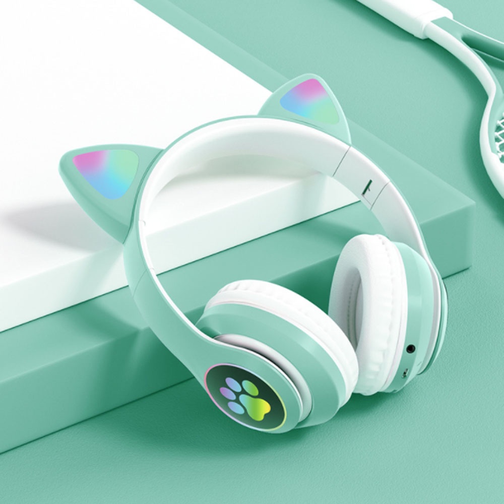 [Rẻ Vô Địch]Tai Nghe Mèo Kết Nối Bluetooth Chụp Tai,Headphone Tai Mèo Dễ Thương Có Mic,Âm Bass Mạnh Mẽ