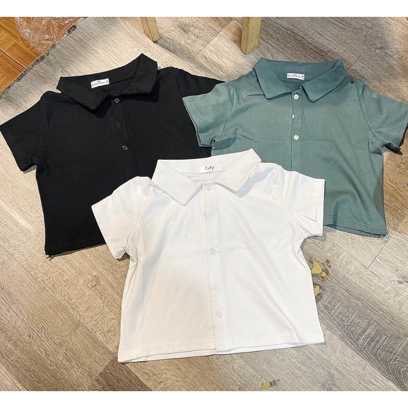 [Mã FASHIONT4WA2 giảm 10K đơn 50K] Áo croptop cổ Polo Bazic one | BigBuy360 - bigbuy360.vn