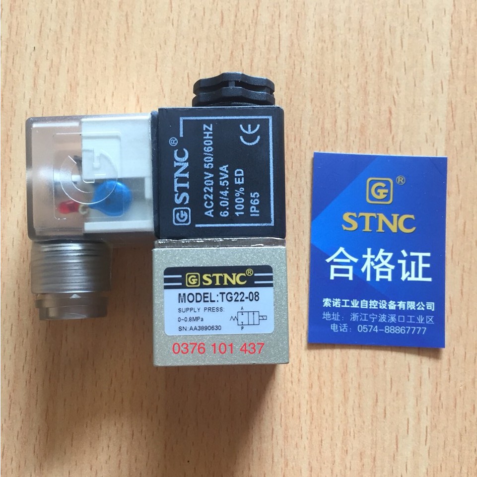 VAN ĐIỆN TỪ KHÍ NÉN TG22-08 STNC CẤT LƯỢNG CHÂU ÂU, VAN ĐIỆN ĐÓNG MỞ HƠI KHÍ NÉN 2 CỬA 2 VỊ TRÍ