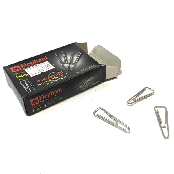 Hộp 50 chiếc ghim giấy Elephant, ghim tam giác, ghim tròn giữ giấy, chứng từ