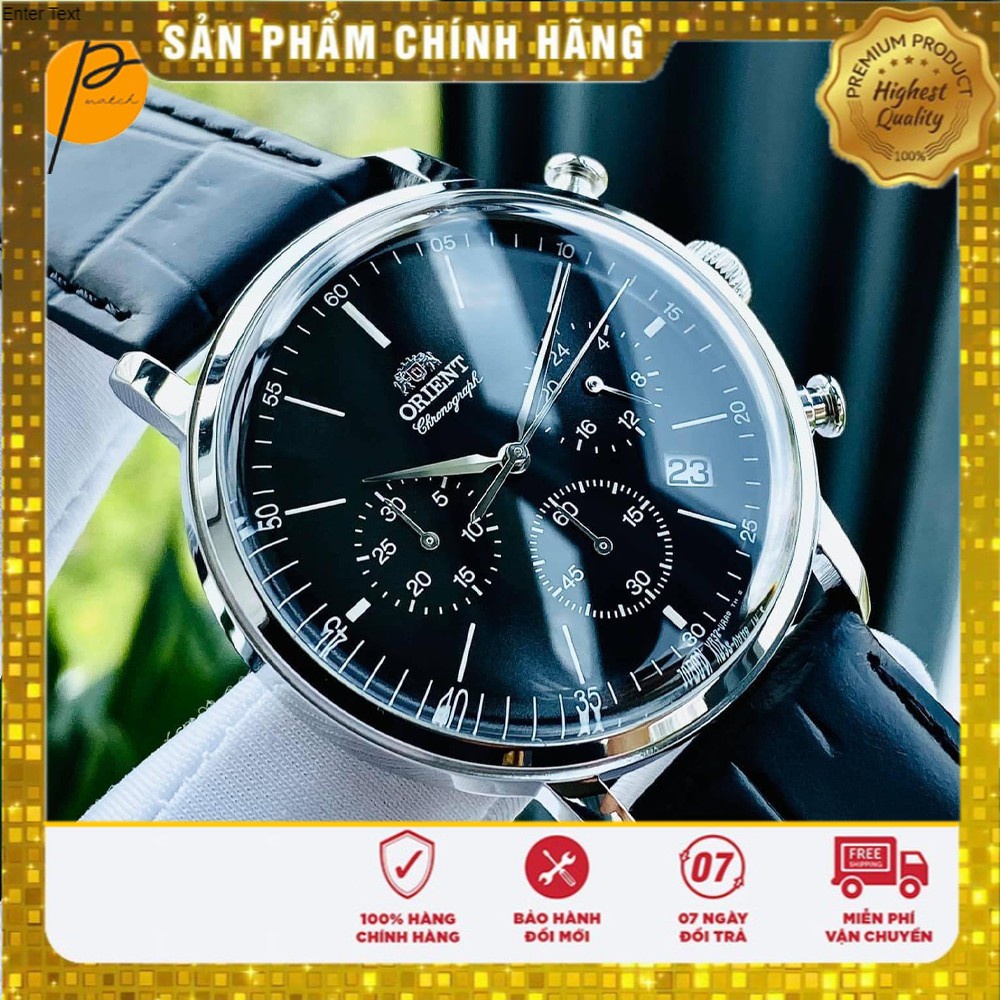 Đồng Hồ Nam bấm giờ thể thao ORIENT CHRONOGRAPH RA-KV0404B10B, dây da chính hãng