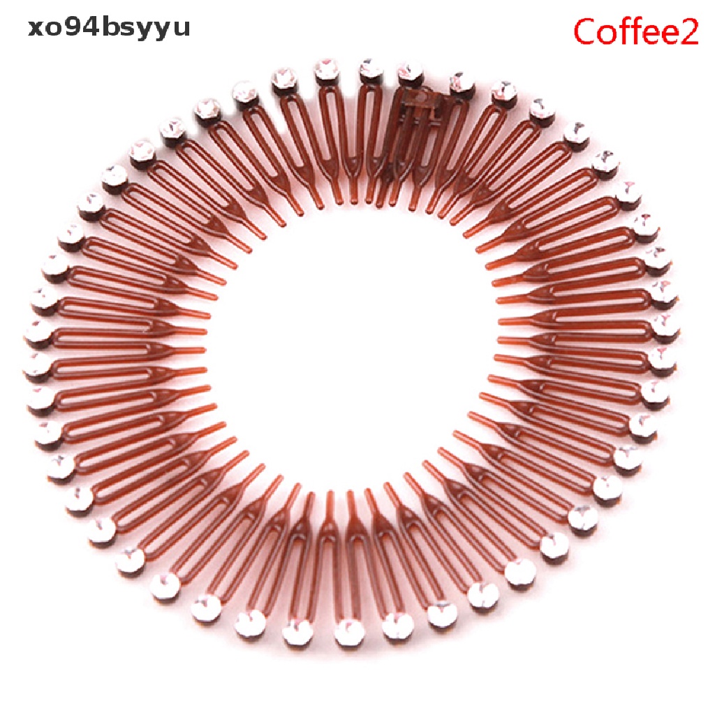 Xo94bsyu Băng Đô Bằng Nhựa Đính Kim Cương Có Răng Lược Linh Hoạt Cho Nữ