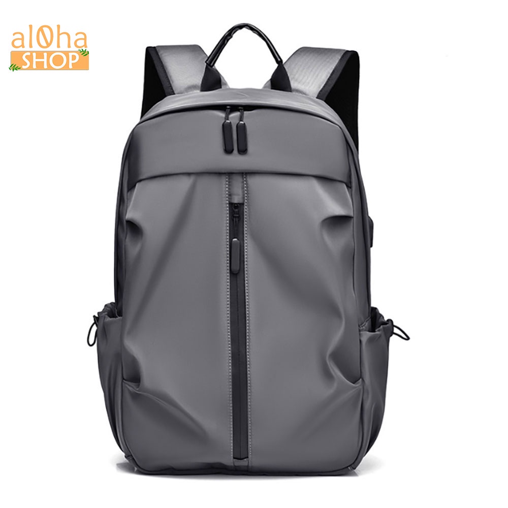 Balo - cặp sách Basic B0177 vải Poly chống thấm nước, có cổng sạc USB, đựng laptop 15.6inch Unisex nam nữ