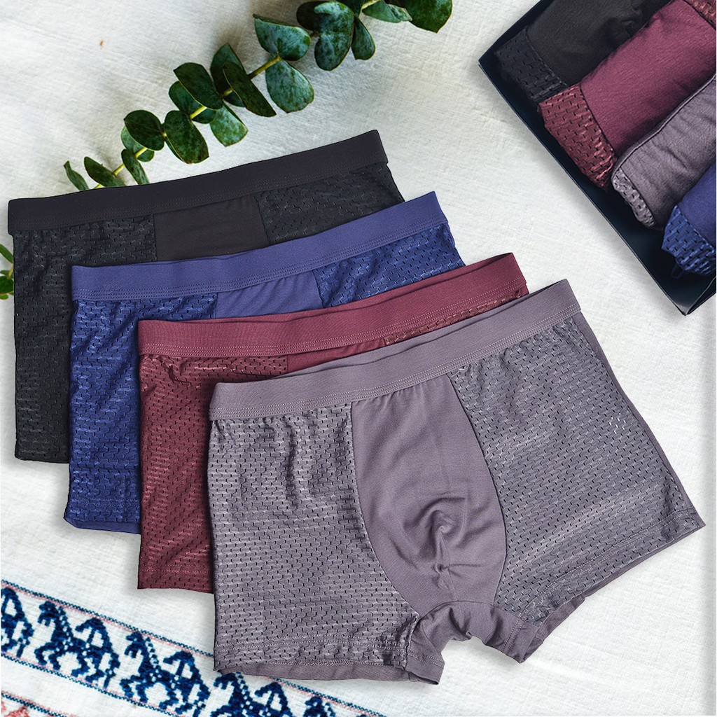 Combo 4 Quần Sịp Đùi Nam Thông Hơi Mát Lạnh
