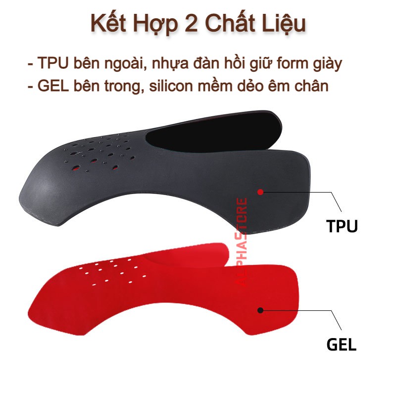 Shoe Shield V1 Pro - Bộ Lót Chống Nhăn Bảo Vệ Mũi Giày Thể Thao Cao Cấp - Kết Hợp Hai Chất Liệu TPU+GEL Siêu Mềm Dẻo