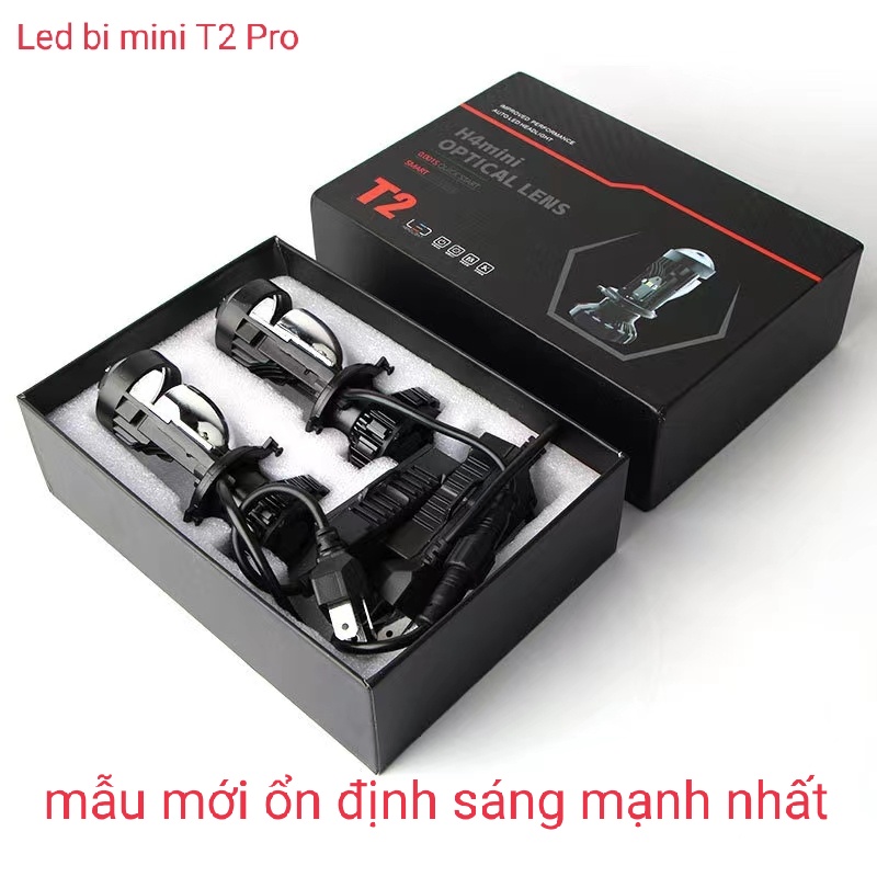 [Loại 1] Đèn led bi cầu mini T2 chân H4 12V-24V tăng sáng cho ôtô, xe máy,bản caocấpnhất trong phânkhúc ledbimini