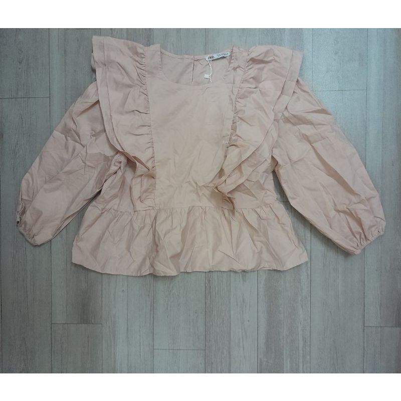 Áo kiểu babydoll ZRa VNXK áo sơ mi cổ viền bèo baby doll xuất khẩu dư xịn zr