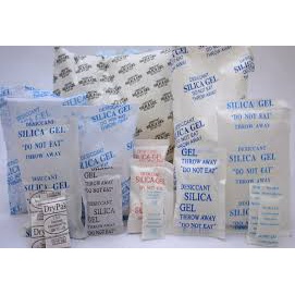 Hạt hút ẩm các kích thước dùng để bảo quản máy ảnh và thực phẩm khô, thuốc, chống ẩm giày, quần áo