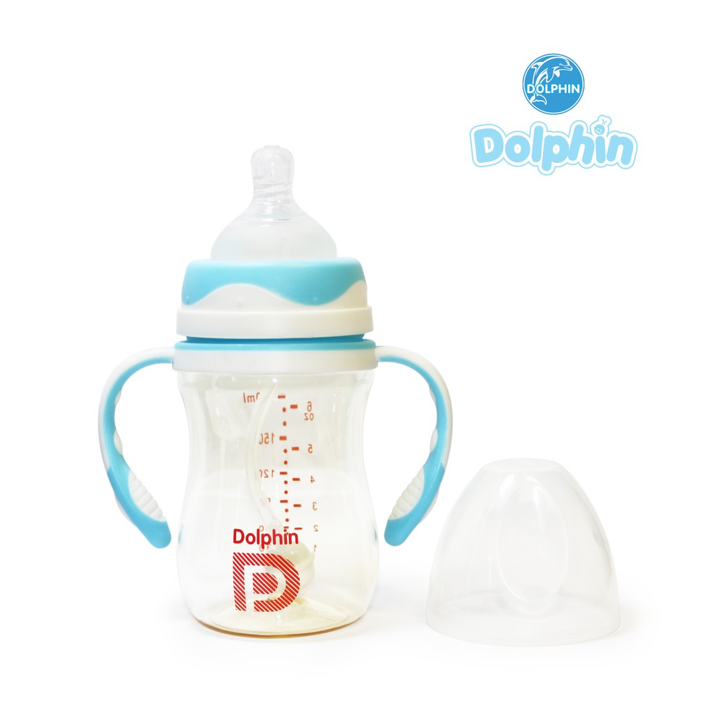 Bình sữa ppsu 180ml dolphin ( tặng 1 núm siêu mềm)