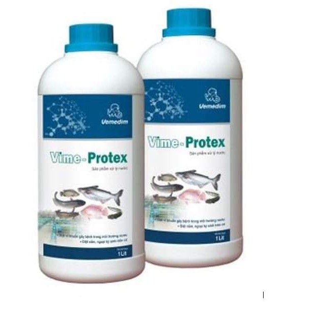 [ Hàng Chính Hãng] Vemedim Vime-Protex cá, xử lý nước, diệt khuẩn ao nuôi cá, chai 1 lit