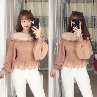 Áo nhúng tay phồng trễ vai cực hot ( kèm ảnh thật )