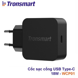 Củ sạc cốc sạc cổng USB Type-C 18W dùng cho iphone, samsung...Tronsmart WCP01 TM-265388 - Hàng chính hãng