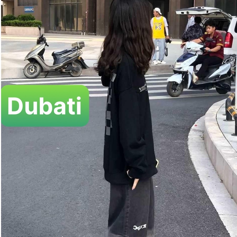 Áo Sweater Nỉ Hình Bàn Cờ 2 Màu Đen Trắng Unisex From Rộng Nam Nữ- DUBATI FASHION