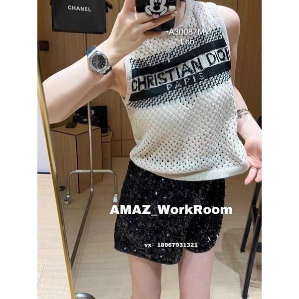 Áo len lưới dior sát nách minie siêu sang chảnh