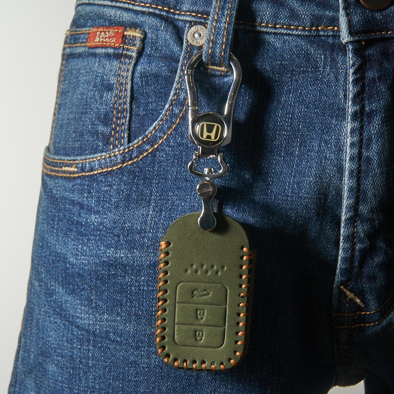 Bao Da Chìa Khóa Ô Tô Honda CRV 2017/2019/2020 3 Nút Da Bò màu new