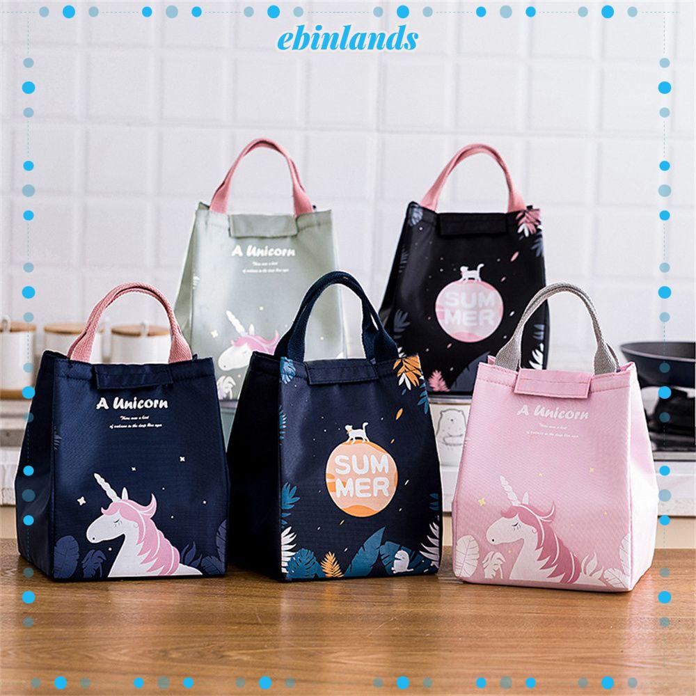 Túi Đựng Cơm Trưa Giữ Nhiệt Chống Thấm Nước In Họa Tiết Hoạt Hình Dễ Thương Cho Nữ