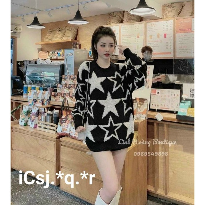 Hàng nhập QC💥Áo len ngôi sao QC tay dài siêu hot