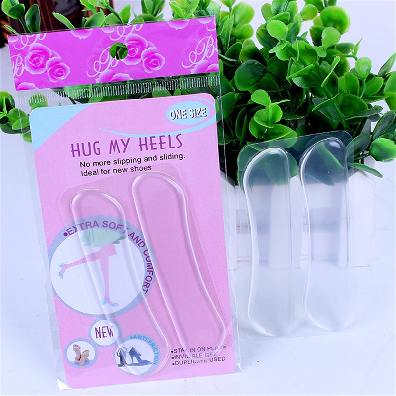 1 Cặp Miếng Lót Gót Giày Cao Gót Trong Suốt Bảo Vệ Gót Chân Bằng Silicon