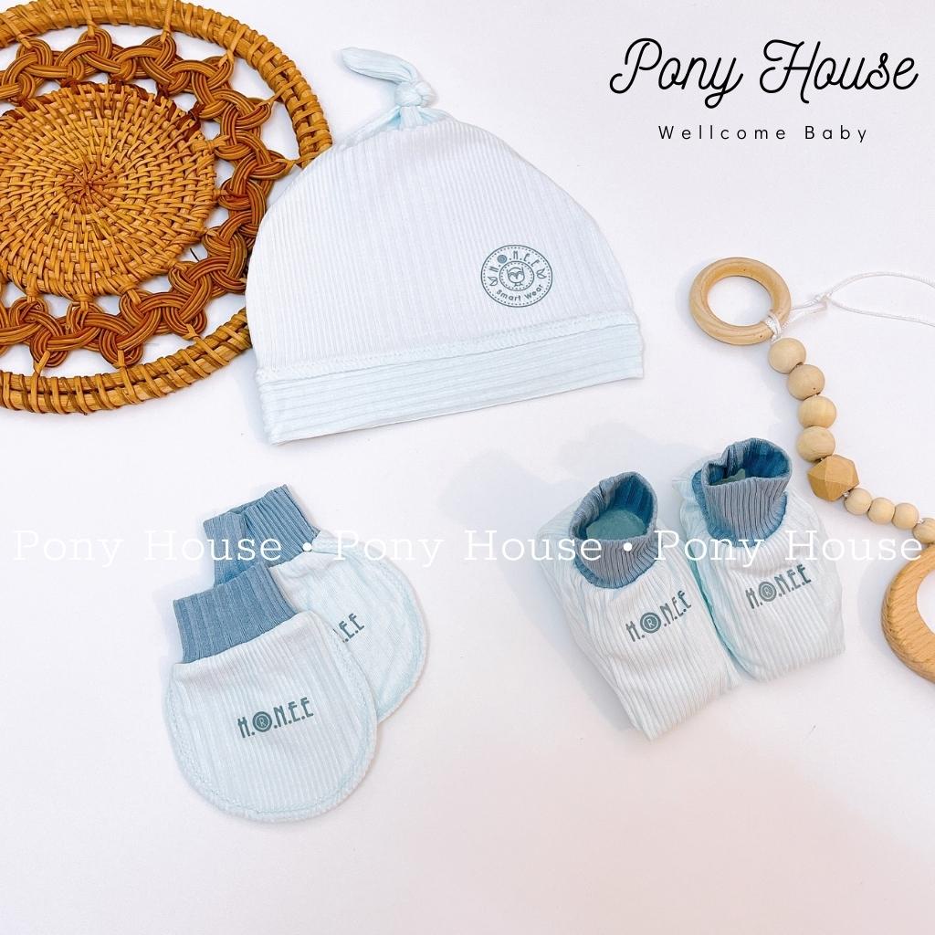 Set Mũ Bao Tay Bao Chân Hrnee Sơ Sinh Chất Modal Mềm Mại Cho Bé Trai Bé Gái Sơ Sinh 0-3 Tháng/ Neborn/Nb