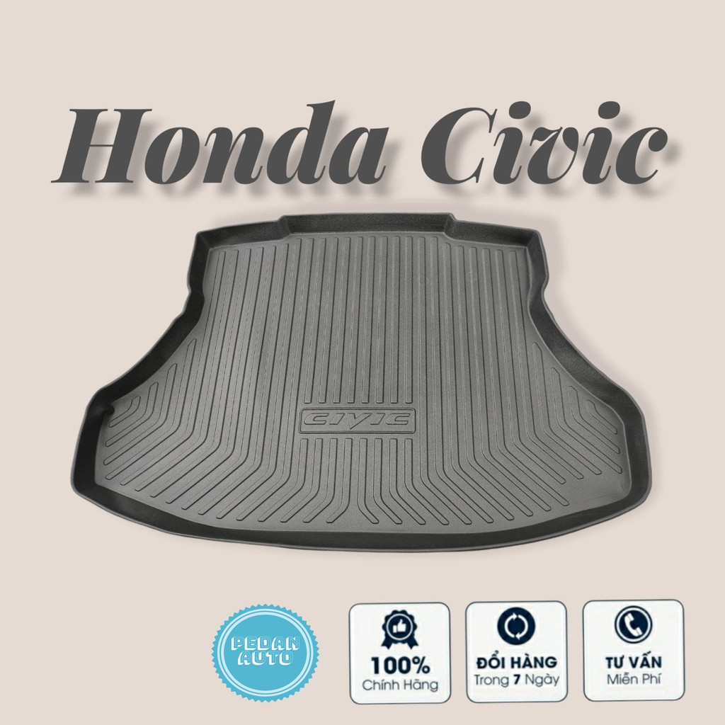 Lót Cốp Nhựa Xe Honda Civic 2019 2020 20212022 Cao Cấp Nhựa Dẻo Ko Mùi Đàn Hồi Chống Nước Tốt, dễ vệ sinh