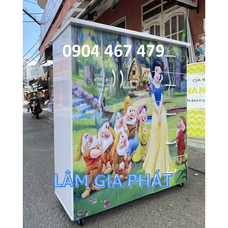 Tủ nhựa đài loan hình công chúa mẫu nhỏ 1m06x1m25x42cm đẹp