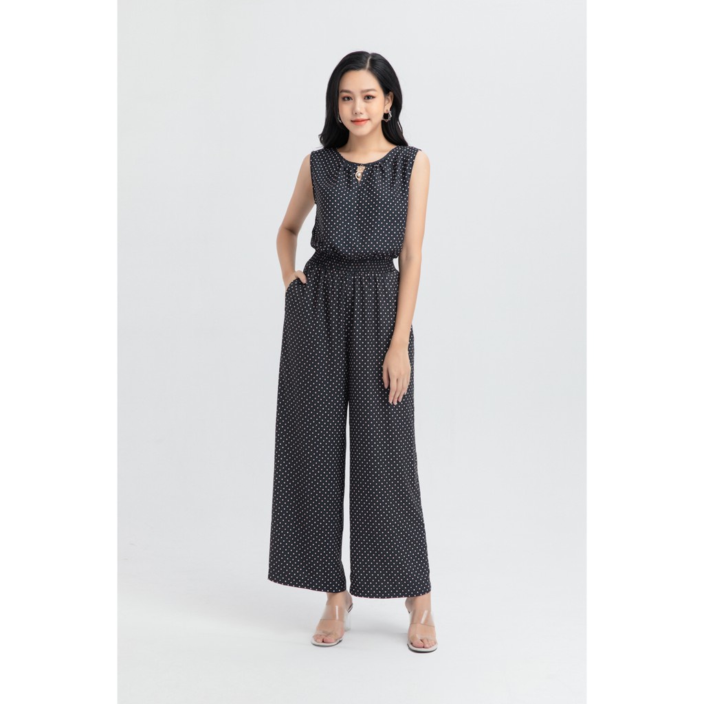 [NHẬP WABRTL5 GIẢM 10% TỐI ĐA 50K ĐH 250K ]Jumpsuit lụa họa tiết in hình thiết kế IVY moda MS 18C5591