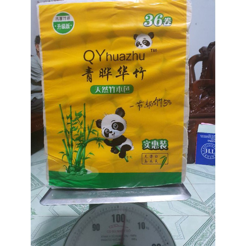 PVN32058 Bịch 36 cuộn giấy ăn gấu trúc cao cấp qyhuazhu