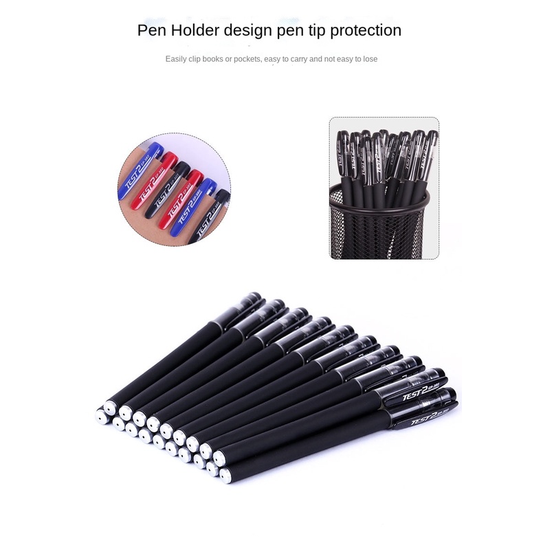 Bút Bi Mực Gel Nhám Ngòi 0.5mm Màu Đen/Đỏ/Xanh Dương Dùng Trong Văn Phòng