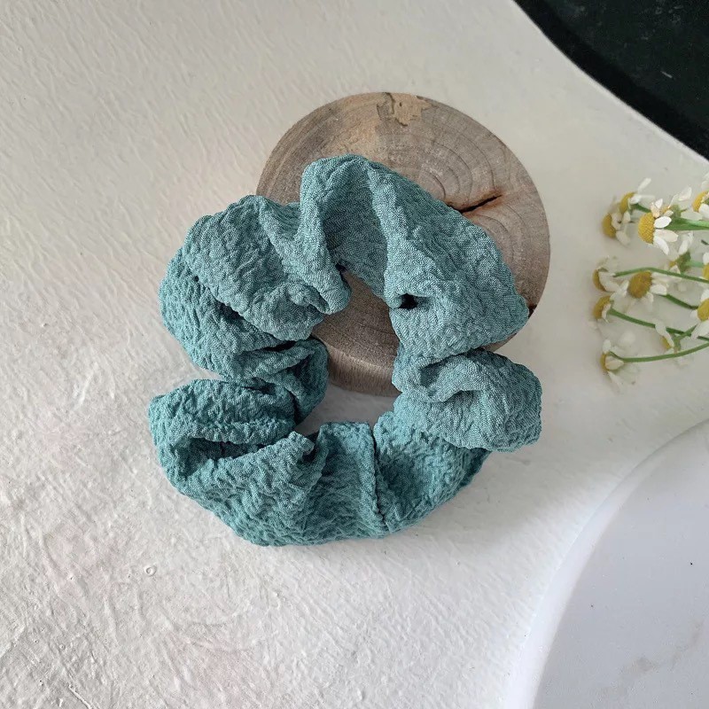 Dây buộc tóc Scrunchies, Scrunchies vải nhăn màu Pastel xinh xắn phong cách nhẹ nhàng - S03