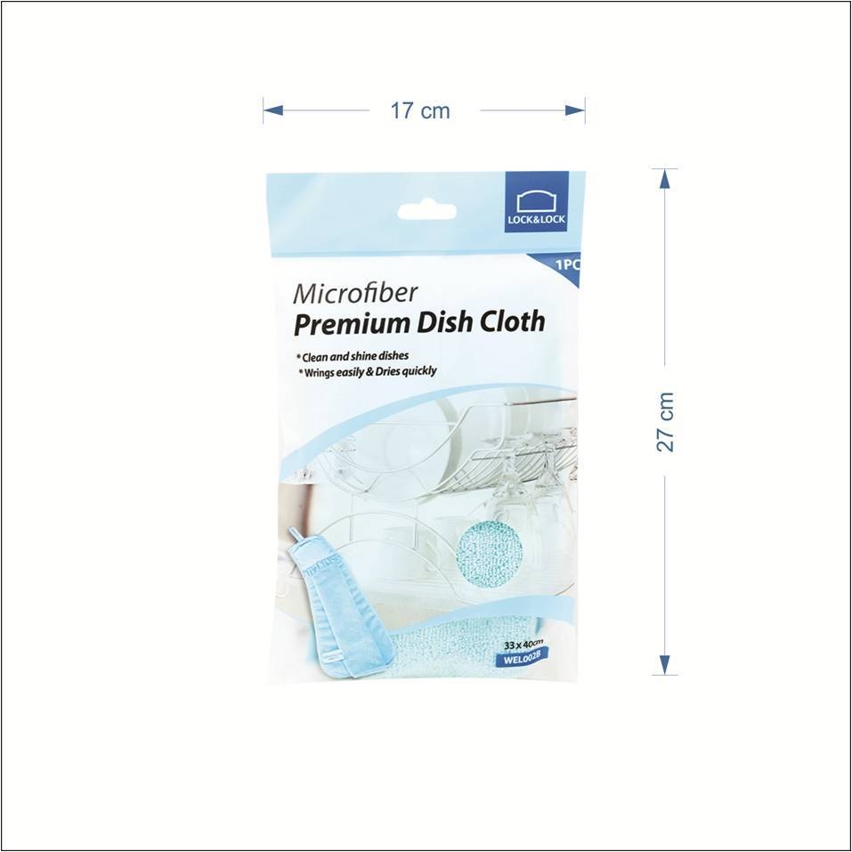 Khăn lau đĩa Lock&Lock Welcron Premium WEL002  - màu xanh