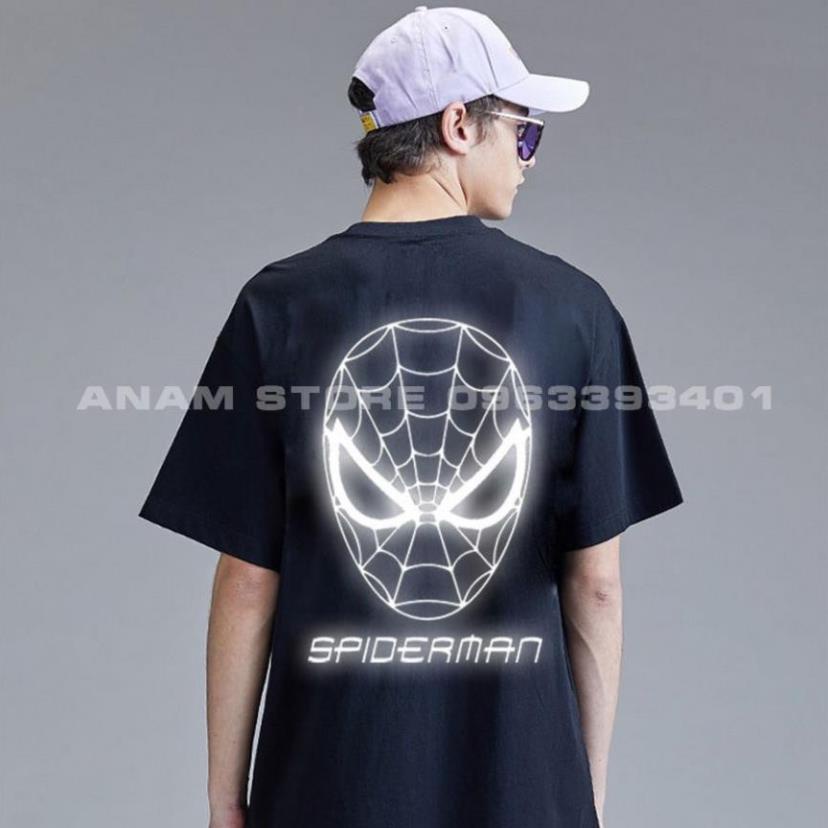 Áo thun phản quang tay lỡ Nam Nữ Spiderman