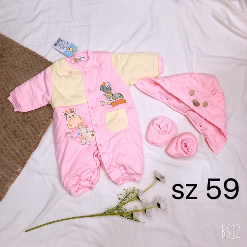 Bodysuit trần bông dày- Body ủ mặc trời lạnh, đại hàn cho trẻ sơ sinh sz 3-6M