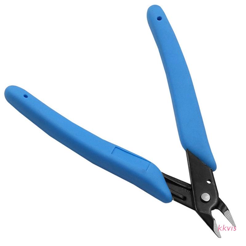 Kìm cắt dây điện chéo sợi nhỏ 5 inch màu xanh dương dành cho làm ốc vít trang sức dây điện điện tử DIY