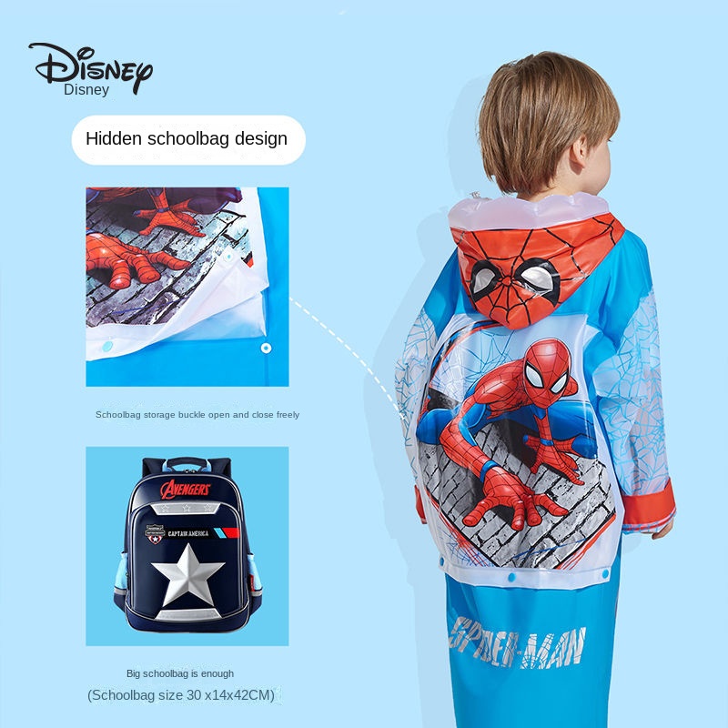 Áo Mưa Hình Người Nhện Disney Thời Trang 2022 Cho Bé Trai