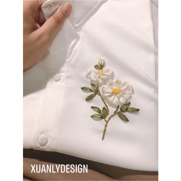 Sơ mi trắng Unisex thêu tên
