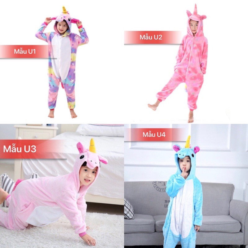 {Nhiều Mẫu} Bộ Đồ Thú Unicorn Cho Bé, Bộ Đồ Thú Kỳ Lân Trẻ Em, Người Lớn