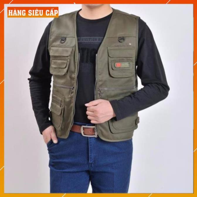 nam bigsize [FreeShip – Giảm 30k] Áo gile Nam - Áo ghi lê Lính Mỹ Vest Nam Nhiều Túi