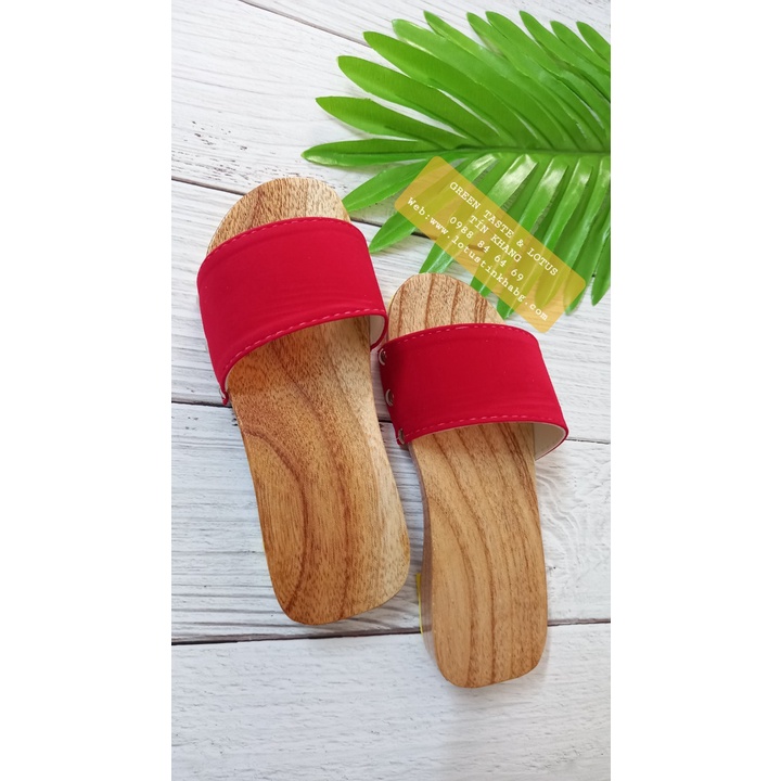 Guốc Gỗ, Guốc Mộc Quai Nhung Xinh Xắn cho Bé Gái