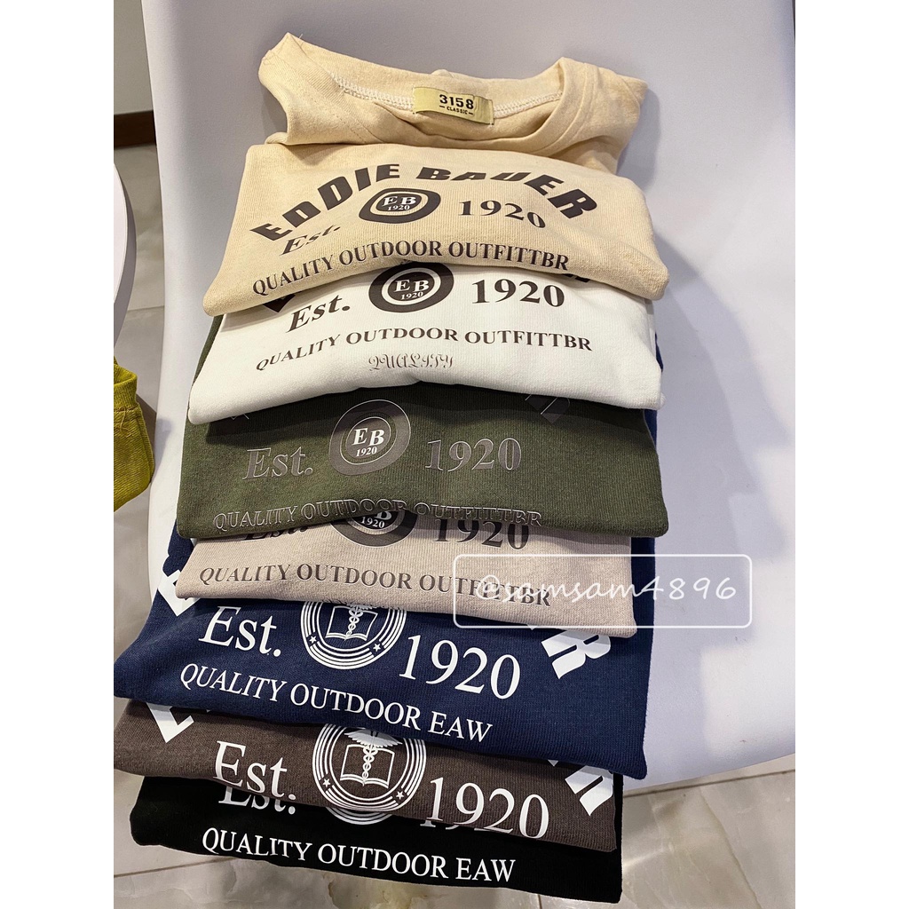 Áo Phông Oversize In EDDIE BAUER 3158 Chất Tuyết Nhung, Cotton Khô Mặc Đôi Nam Nữ Samsam4896