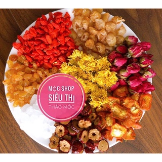 Trà dưỡng nhan Cung đình(Long nhãn,táo đỏ,Cúc, Hoa hồng,kỳ tử,nho, quất tắc,đuòng phèn)