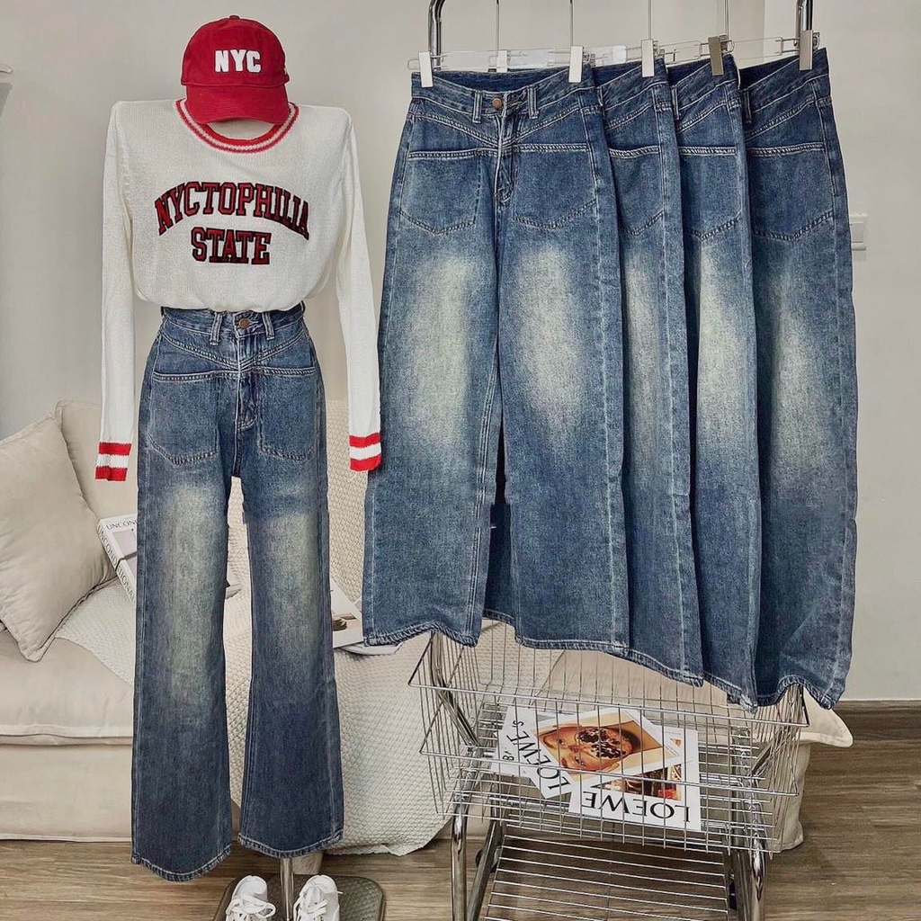 Quần jean suông cao cấp QC loại 1