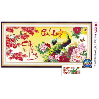 Tranh đính đá chim công DF225 (96 x 45 cm)